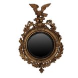 GEORGE IV GILTWOOD FRAMED CONVEX WALL MIRROR