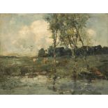 GEORGE A BOYLE (1842-1930) Cattle in a river landscape