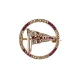 A 1930s DIAMOND AND RUBY ROYAL YACHT SQUADRON BROOCH