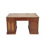 EDWARDIAN MAHOGANY PARTNERS DESK