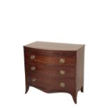 GEORGE III MAHOGANY BOWFRONT CHEST OF DRAWERS