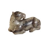 GREY JADE HORSE, 17TH CENTURY