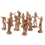 GROUP OF ELEVEN ITALIAN GRAND TOUR TERRACOTTA MODELS OF ANTIQUE SCULPTURE