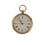 LISTER & SONS OF NEWCASTLE ON TYNE: 18CT GOLD GENTLEMAN'S OPEN-FACED POCKET WATCH