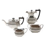 MATCHED FOUR-PIECE SILVER TEA SET