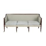 GEORGE III MAHOGANY AND UPHOLSTERED SOFA