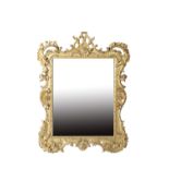 CARVED AND GILTWOOD FRAMED WALL MIRROR