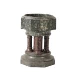 VICTORIAN CORNISH GREEN AND RED SERPENTINE MARBLE FONT