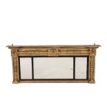 GEORGE IV GILTWOOD AND PART EBONISED MANTEL MIRROR