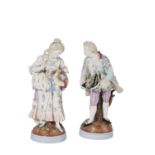 LARGE PAIR OF CONTINENTAL PORCELAIN FIGURES, LATE 19TH CENTURY
