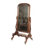 VICTORIAN MAHOGANY CHEVAL MIRROR