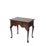 GEORGE II WALNUT AND FEATHER BANDED LOWBOY