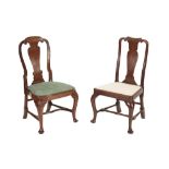ASSOCIATED SET OF SIX LATE QUEEN ANNE/ GEORGE I WALNUT DINING CHAIRS