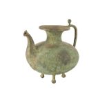 LARGE CHINESE ARCHAISTIC BRONZE WINE EWER