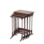 NEST OF MAHOGANY QUARTETTO TABLES IN REGENCY STYLE