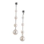 A PAIR OF FRESHWATER CULTURED PEARL EARRINGS