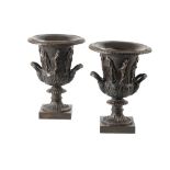 PAIR OF PATINATED BRONZE MODELS OF THE MEDICI VASE