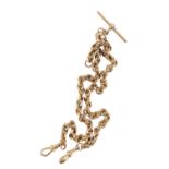 9CT GOLD POCKET WATCH CHAIN-LINK ALBERT CHAIN