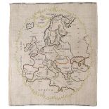 SILK EMBROIDERED MAP OF EUROPE