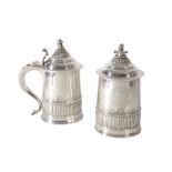 PAIR OF LATE GEORGE III SILVER TANKARDS, BY ROBERT GARRARD, LONDON 1809