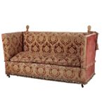 DAMASK AND VELVET-UPHOLSTERED KNOLE SOFA