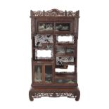 JAPANESE CARVED WOOD AND LACQUER CABINET, MEIJI PERIOD