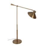 BESPOKE BRASS ADJUSTABLE FLOOR LAMP BY HEATHFIELD AND CO FOR THE DEVONSHIRE CLUB