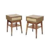 PAIR OF BESPOKE BEDSIDE CABINETS IN GREEN