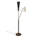 BESPOKE BRASS TWIN COLUMN FLOOR LAMP BY HEATHFIELD AND CO FOR THE DEVONSHIRE CLUB