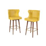 PAIR OF HIGH BACK BAR STOOLS