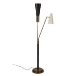 BESPOKE BRASS TWIN COLUMN FLOOR LAMP BY HEATHFIELD AND CO FOR THE DEVONSHIRE CLUB