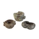 THREE CARVED MARBLE BOWLS IN ARCHAIC STYLE