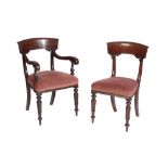 SET OF EIGHT VICTORIAN MAHOGANY DINING CHAIRS