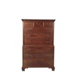 GEORGE III MAHOGANY CHEST ON CHEST