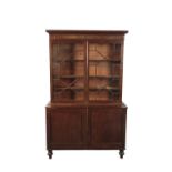 STAINED HARDWOOD BOOKCASE