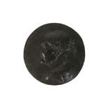 F. ROLAND, 1891, A PATINATED BRONZE PORTRAIT RELIEF ROUNDEL