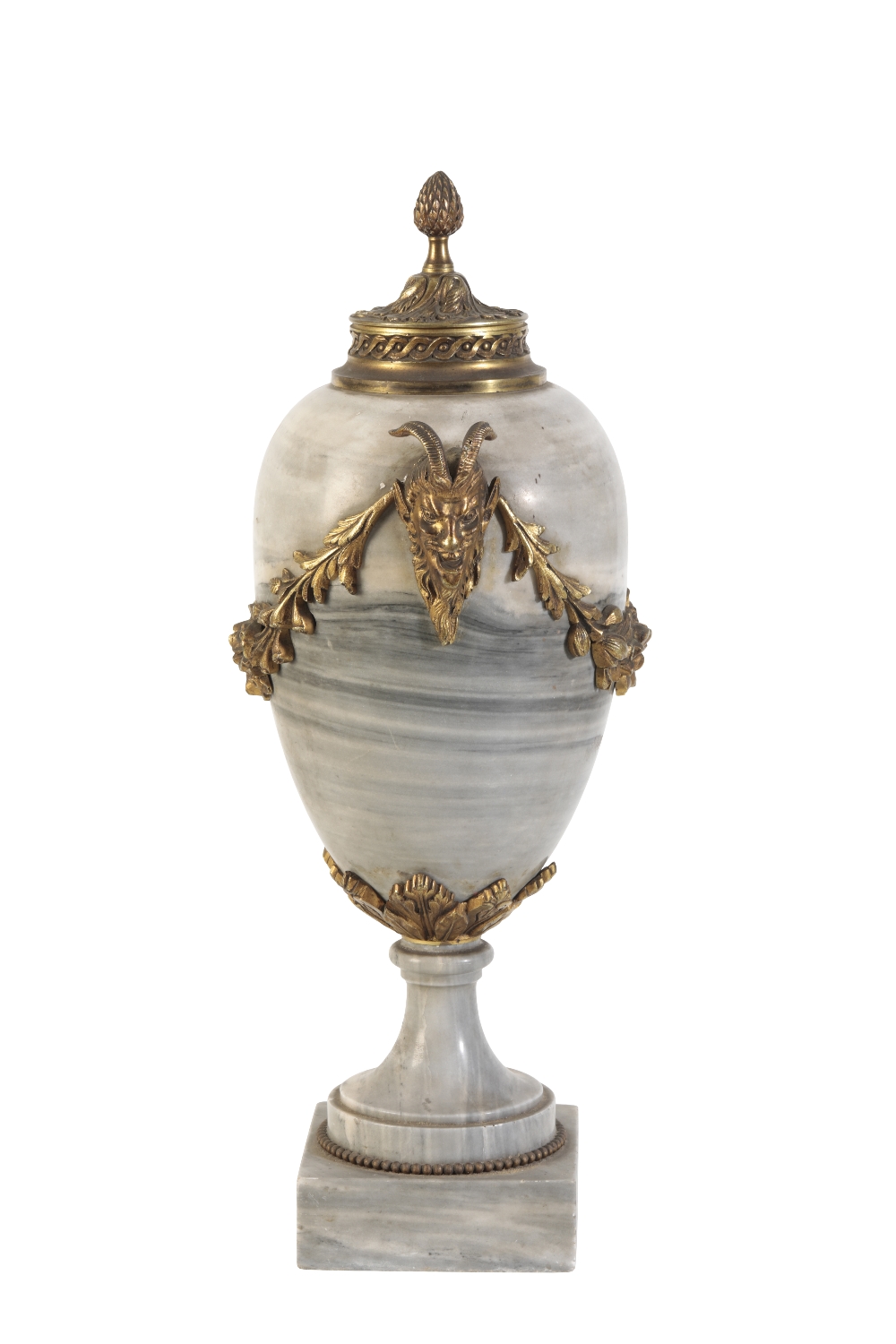 NEOCLASSICAL STYLE MARBLE URN AND COVER - Image 2 of 3
