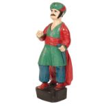CARVED AND POLYCHROME PAINTED WOOD MODEL OF A TURK