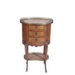 LOUIS XV STYLE MARQUETRY OVAL NIGHTSTAND