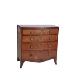 GEORGE III MAHOGANY BOW FRONT CHEST OF DRAWERS