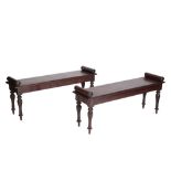 PAIR OF MAHOGANY WINDOW SEATS