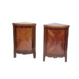 PAIR OF DIRECTOIRE STYLE ENCOIGNURE CABINETS