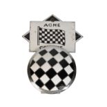 CHEQUERED-FLAG CAR BADGES c1940s-1950s