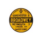 DORCHESTER, BROADWAY AND WEYMOUTH ORIGINAL ENAMEL ROAD SIGN