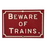 CAST IRON RAILWAY SIGN