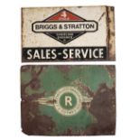 BRIGGS & STRATTON SALES-SERVICE ENAMEL SIGN