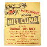 WISCOMBE PARK SPEED HILL CLIMB - Original poster for the event c1960