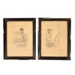 PAIR OF FRANK LEACH ETCHINGS FROM 'FAMOUS RACING MOTORISTS'