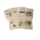 HAZARDS de la ROUTE' - HUMOROUS STORYBOARD PRINTS c1920s