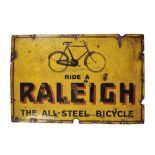ORIGINAL RALEIGH BICYCLE ENAMEL SIGN